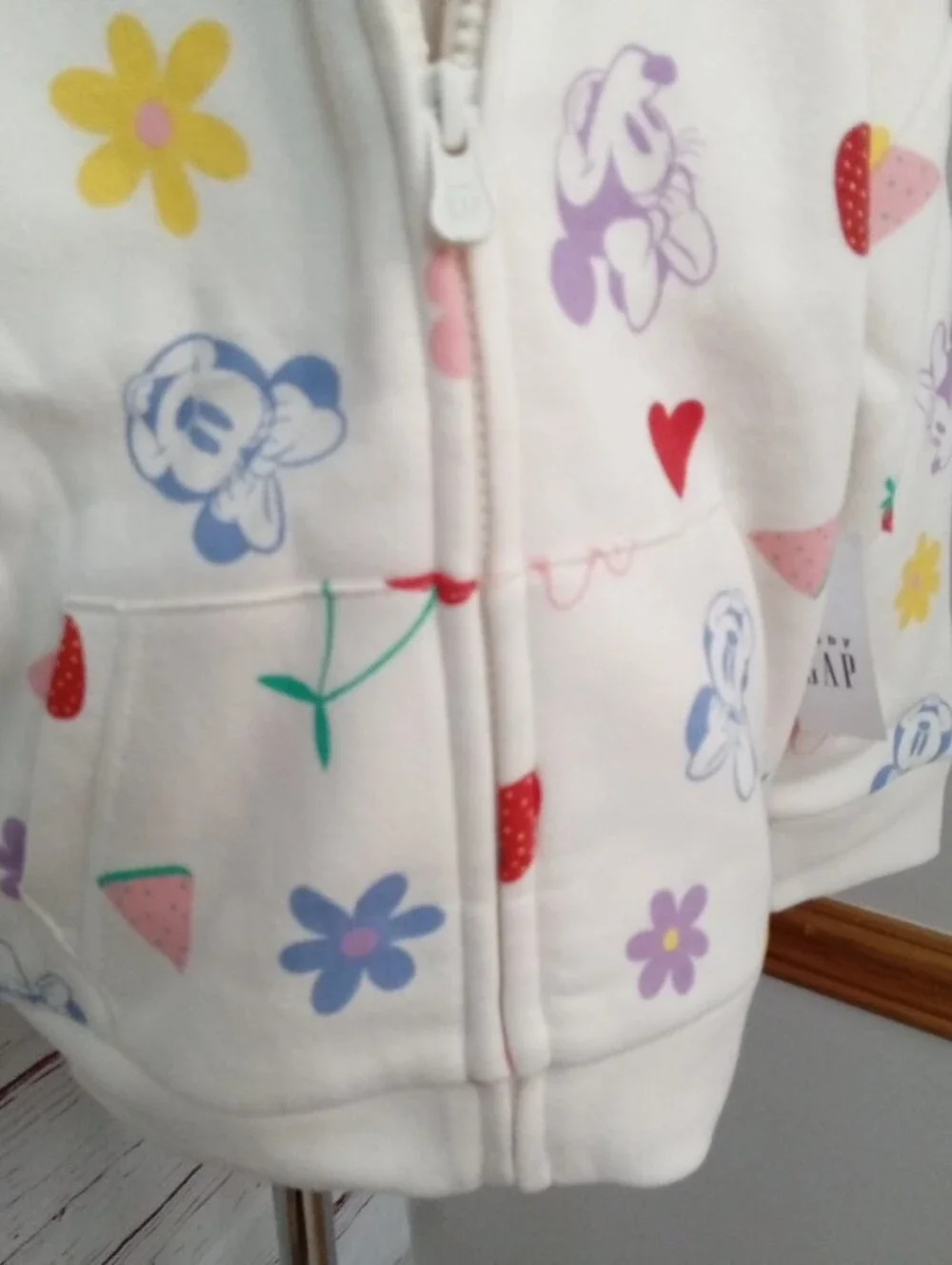 Baby Gap Disney Minnie Mouse Girls Fleece Zip Hoodie Size 4 Years NWT